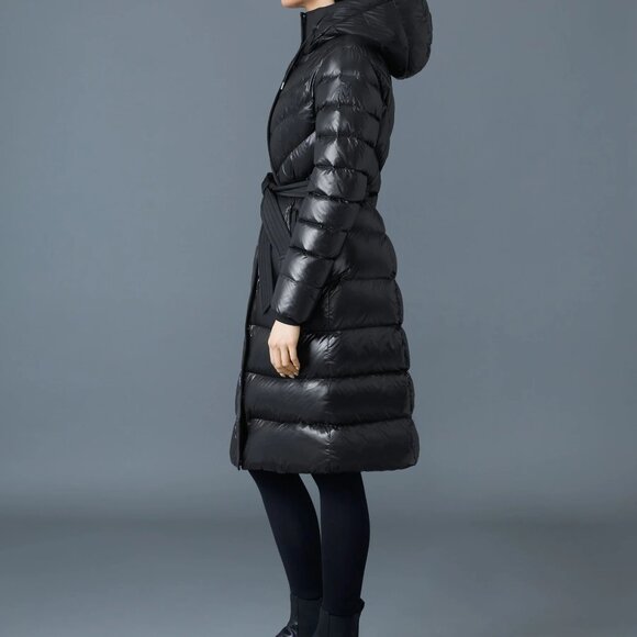 NWT Mackage CORALIA down coat with hood and sash belt Brand New with Tag $1090 - Picture 3 of 5